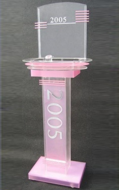 粉红色亚克力组合展示架 亚克力组合讲台展示架 有机玻璃展示架