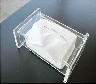 无色透明高档亚克力长方形纸巾盒 优质亚克力抽纸盒