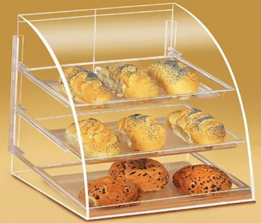 简约透明扇形3层亚克力面包展示架 食品展示架