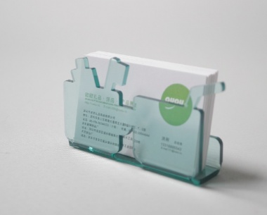 个性设计绿色透明亚克力名片盒名片座名片夹